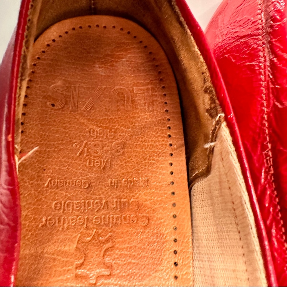 LUXIS Red Leather Vintage Pump Heels sz 8 B - Picture 2 of 8